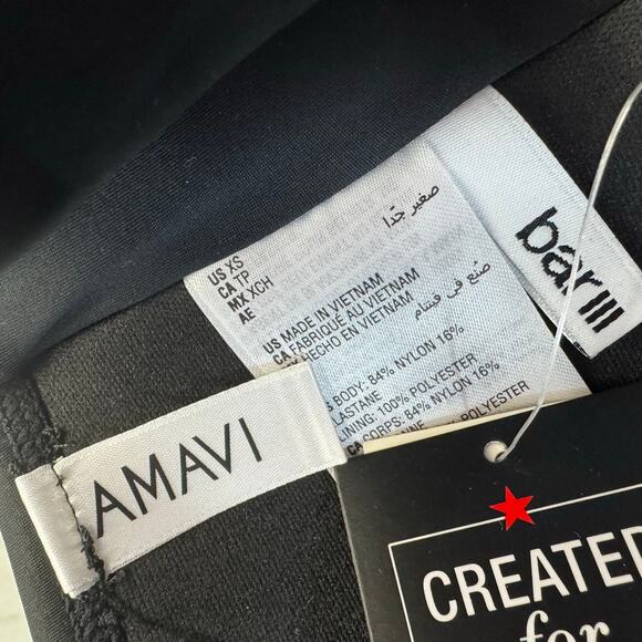 Bar III Women’s Swimwear Core Solids Twist Bandeau Bikini Top Black NWT XS - Picture 7 of 8